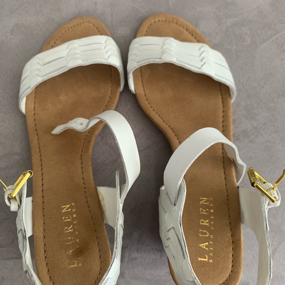Lauren Ralph Lauren White Leather Sandals size 9.5B - Picture 10 of 14